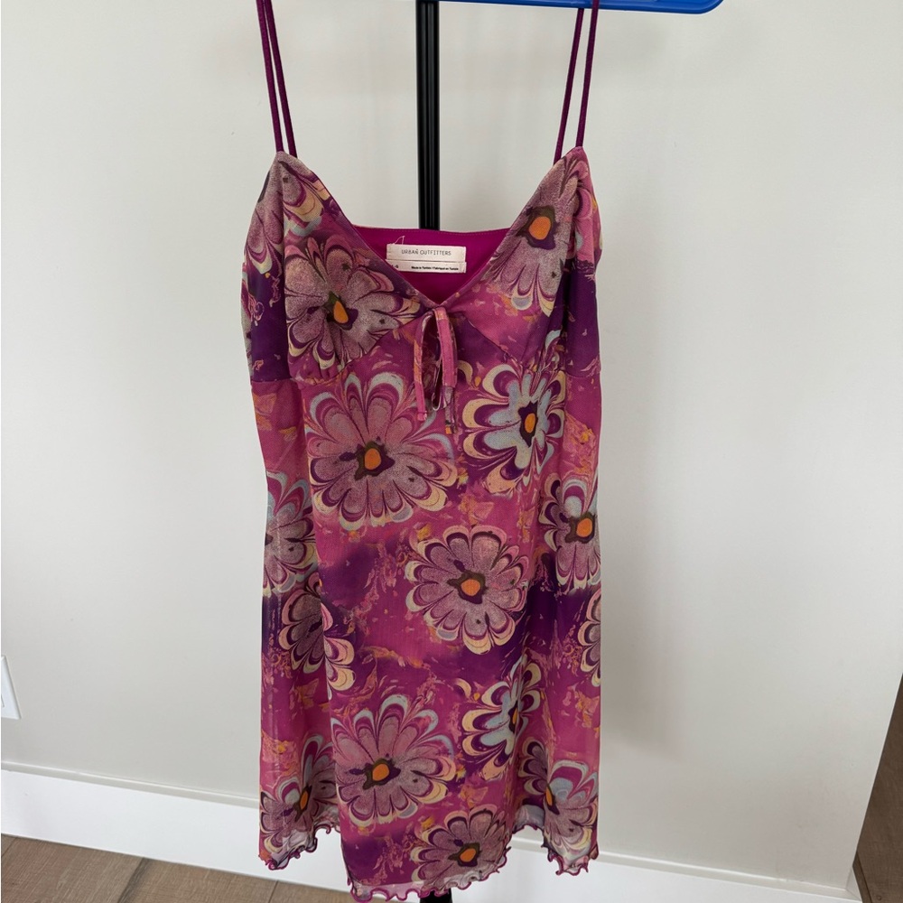 Floral Pink and Purple Slip Dress